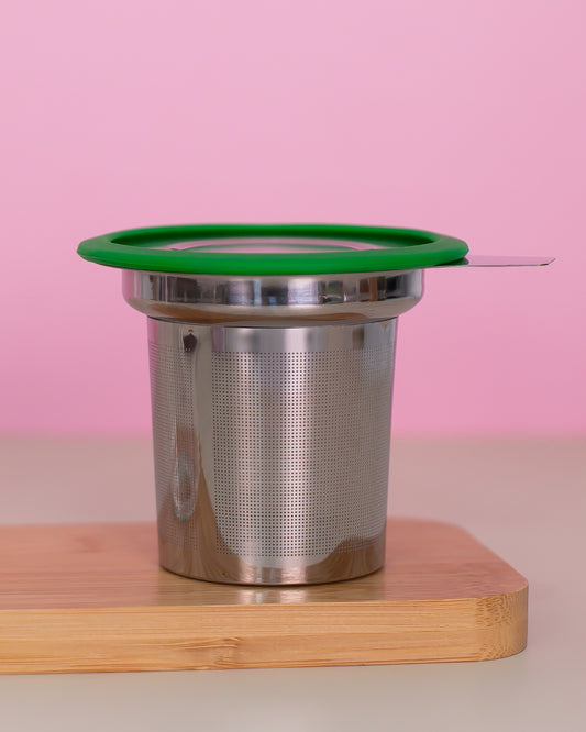 Filtro Infusor de Chá com Tampa Protetora de Silicone