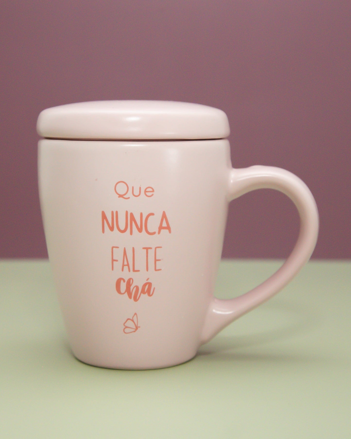 Caneca Candy Rosa - com Tampa - 300ml