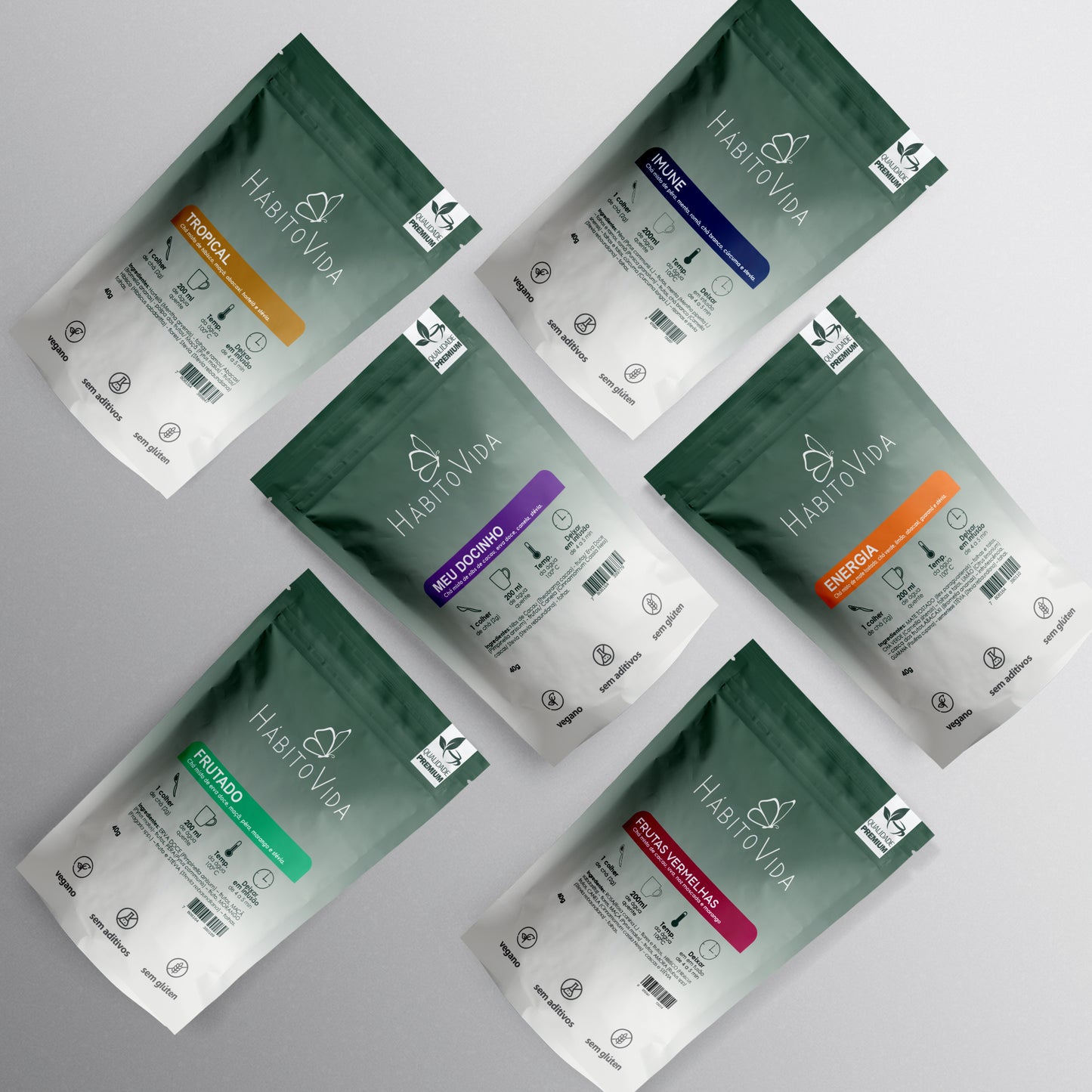 Kit Docinho com 6 Blends de Chá - Linha Premium