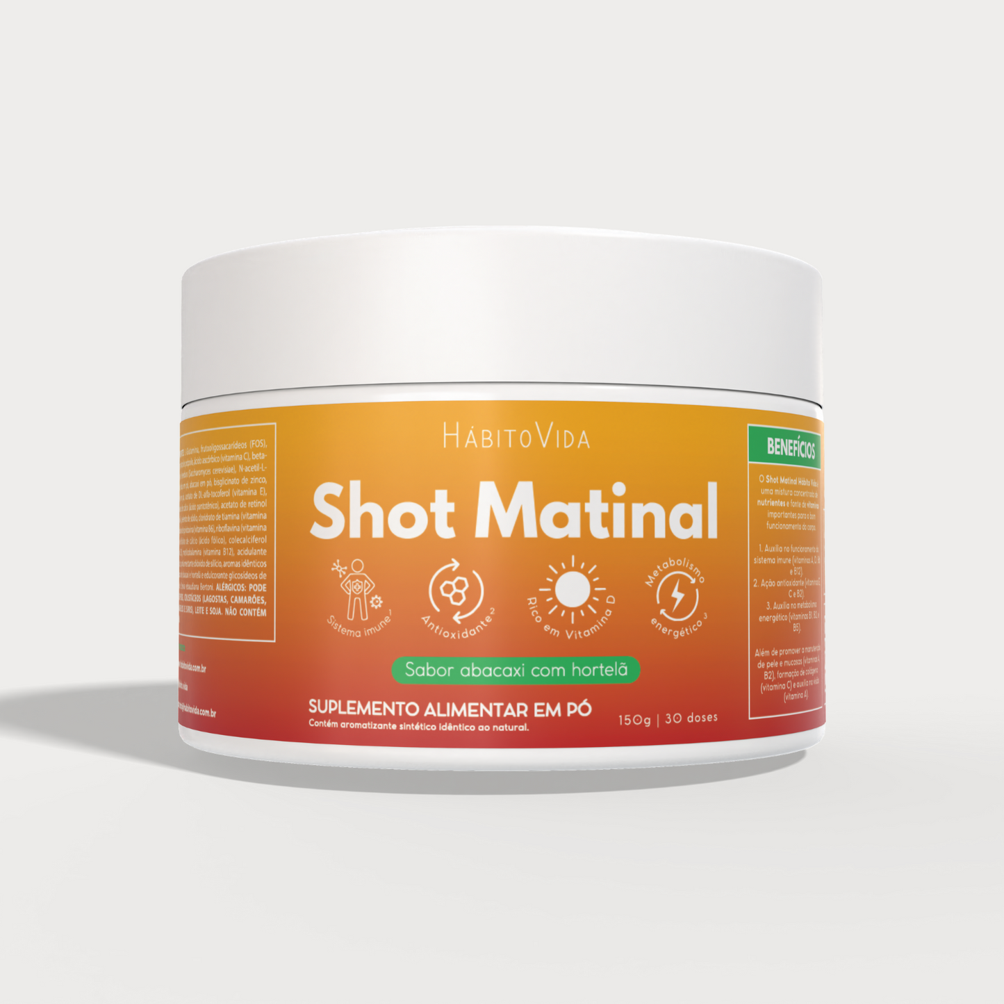 Kit com 2 Shots Matinal - Sabor Abacaxi C/ Hortelã