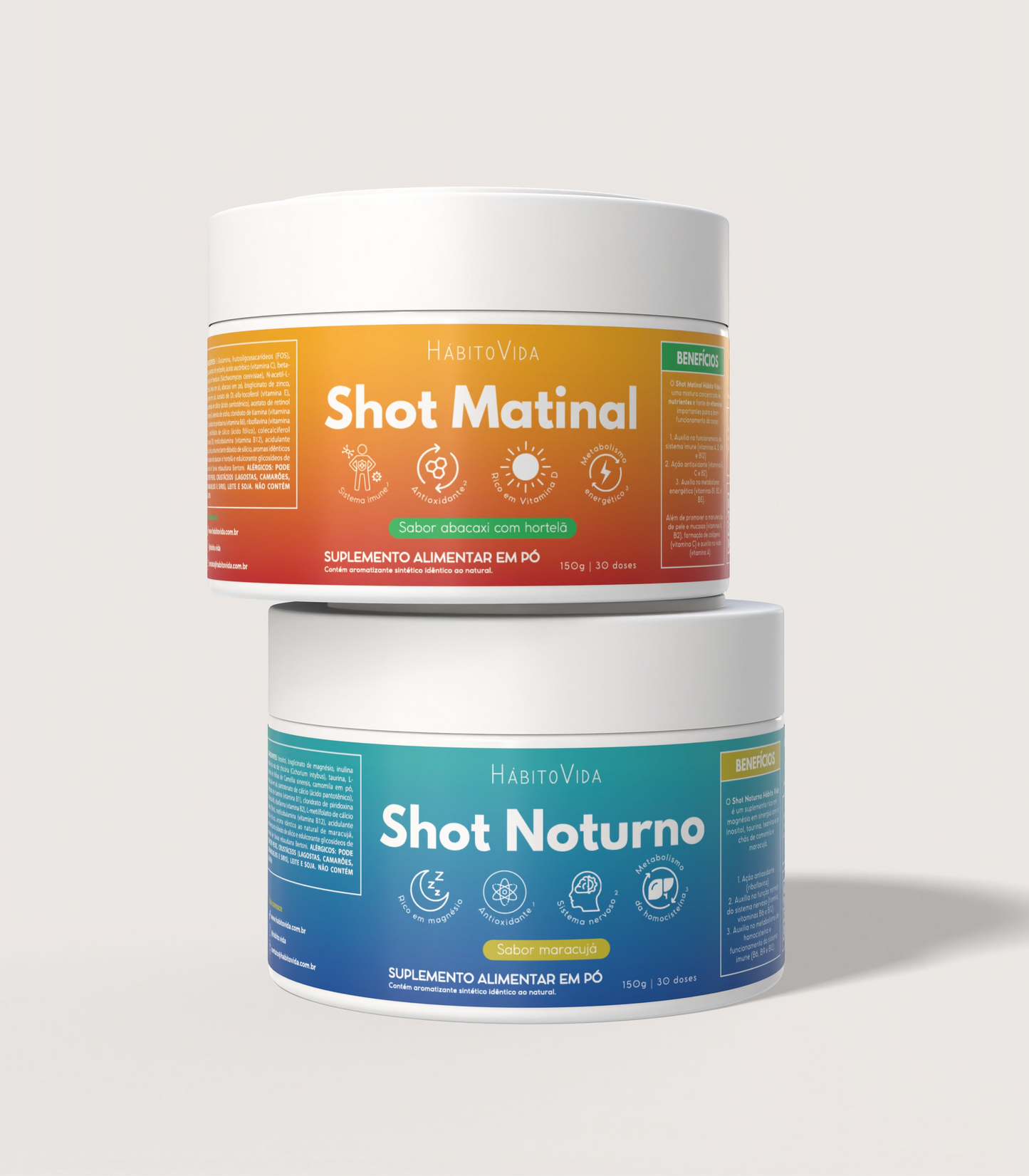 Kit com Shots Matinal e Noturno - Hábito Vida