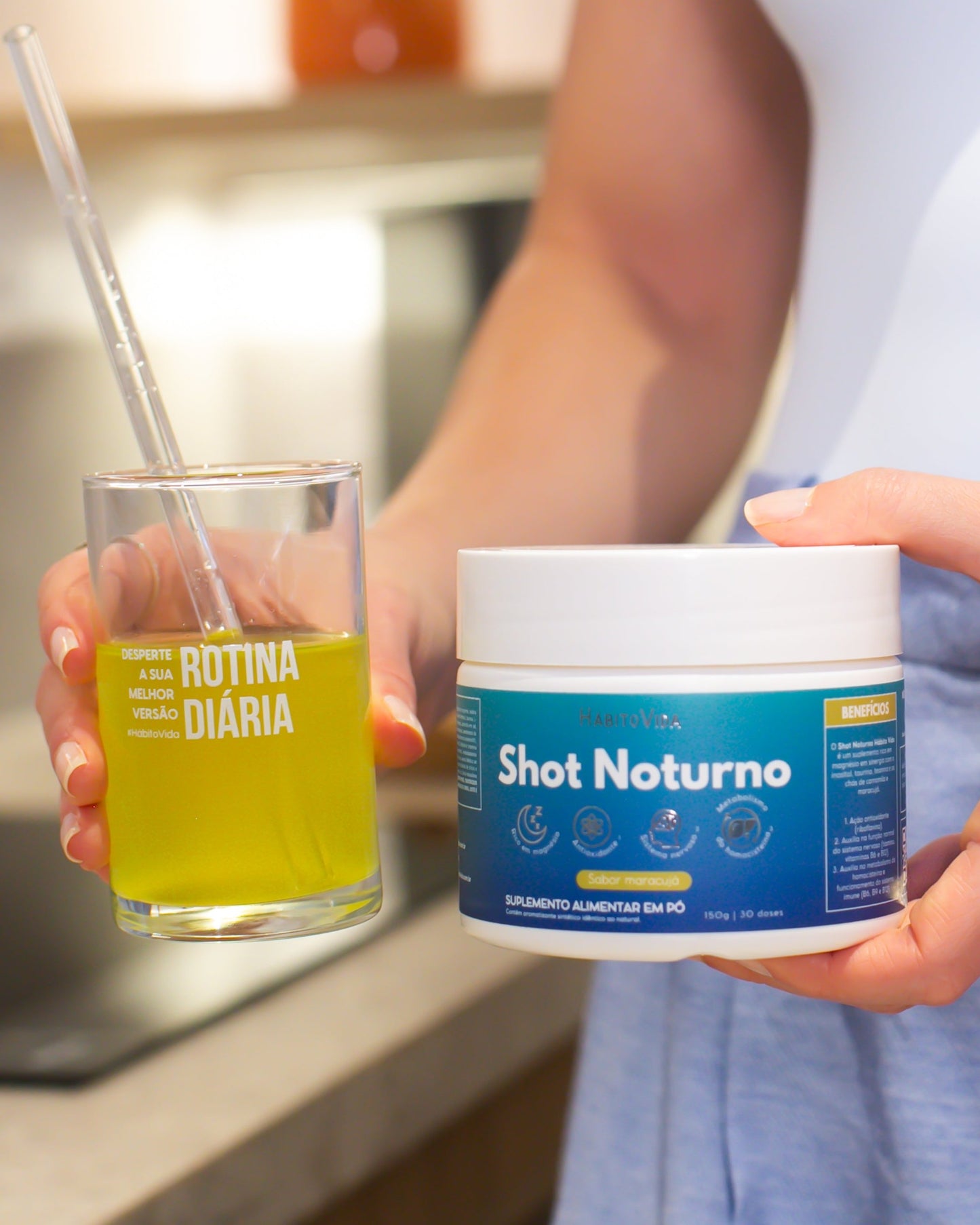 Kit com Shots Matinal e Noturno - Hábito Vida