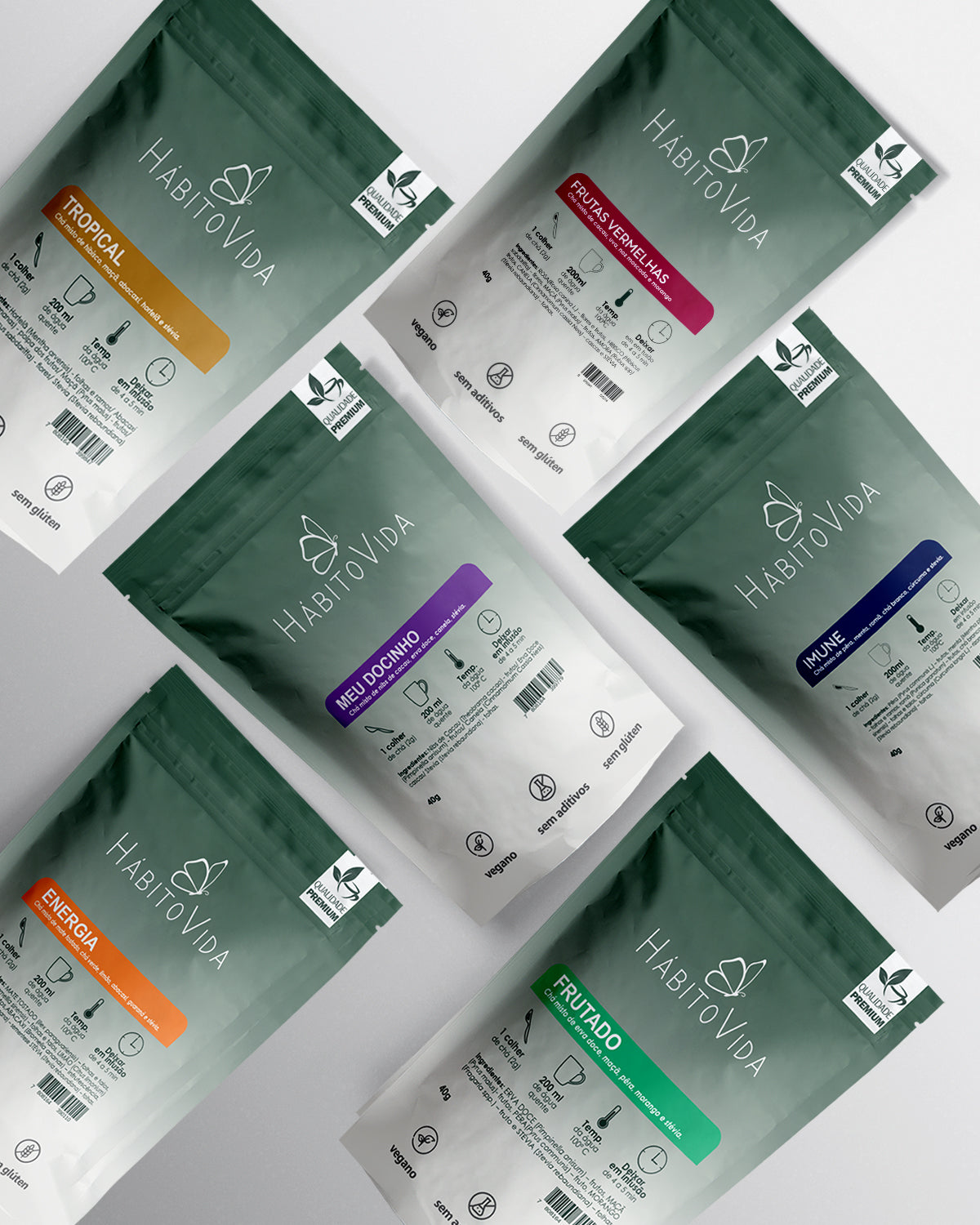 Kit Docinho com 6 Blends de Chá - Linha Premium