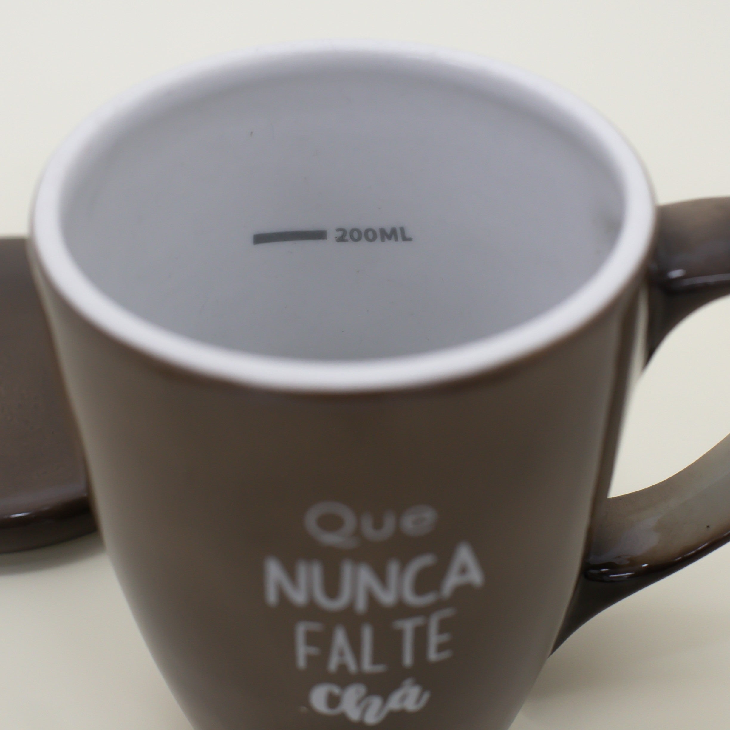 Caneca Porcelana Marrom - com Tampa - 300ml