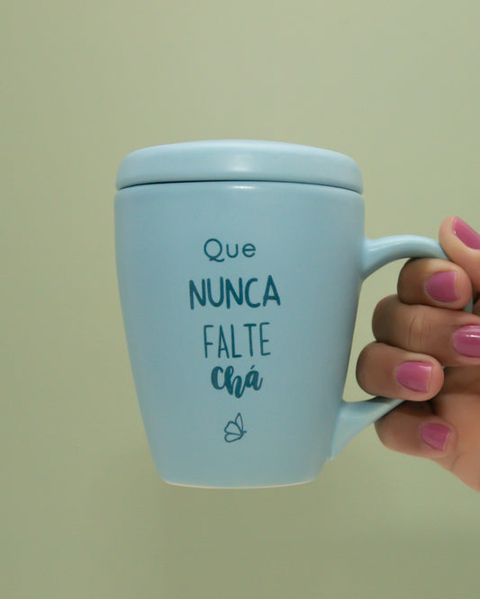Caneca Candy Azul- com Tampa - 300ml