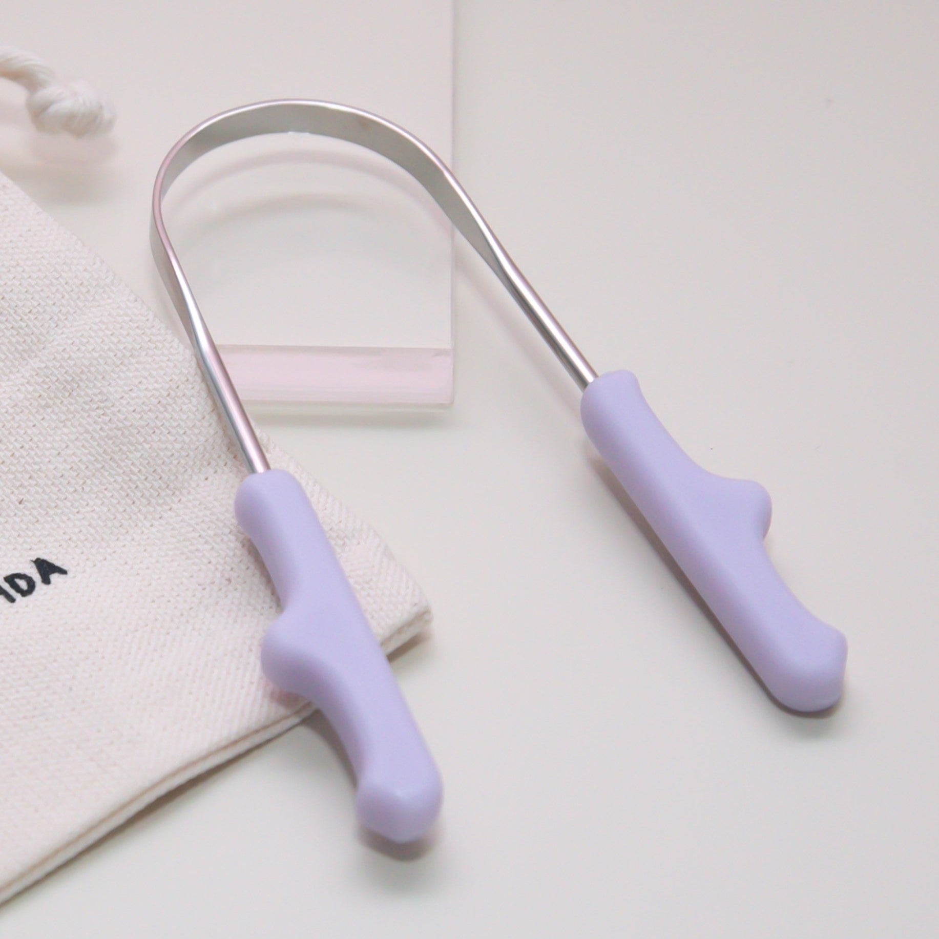 Raspador de Língua Pequeno Roxo - para Crianças
