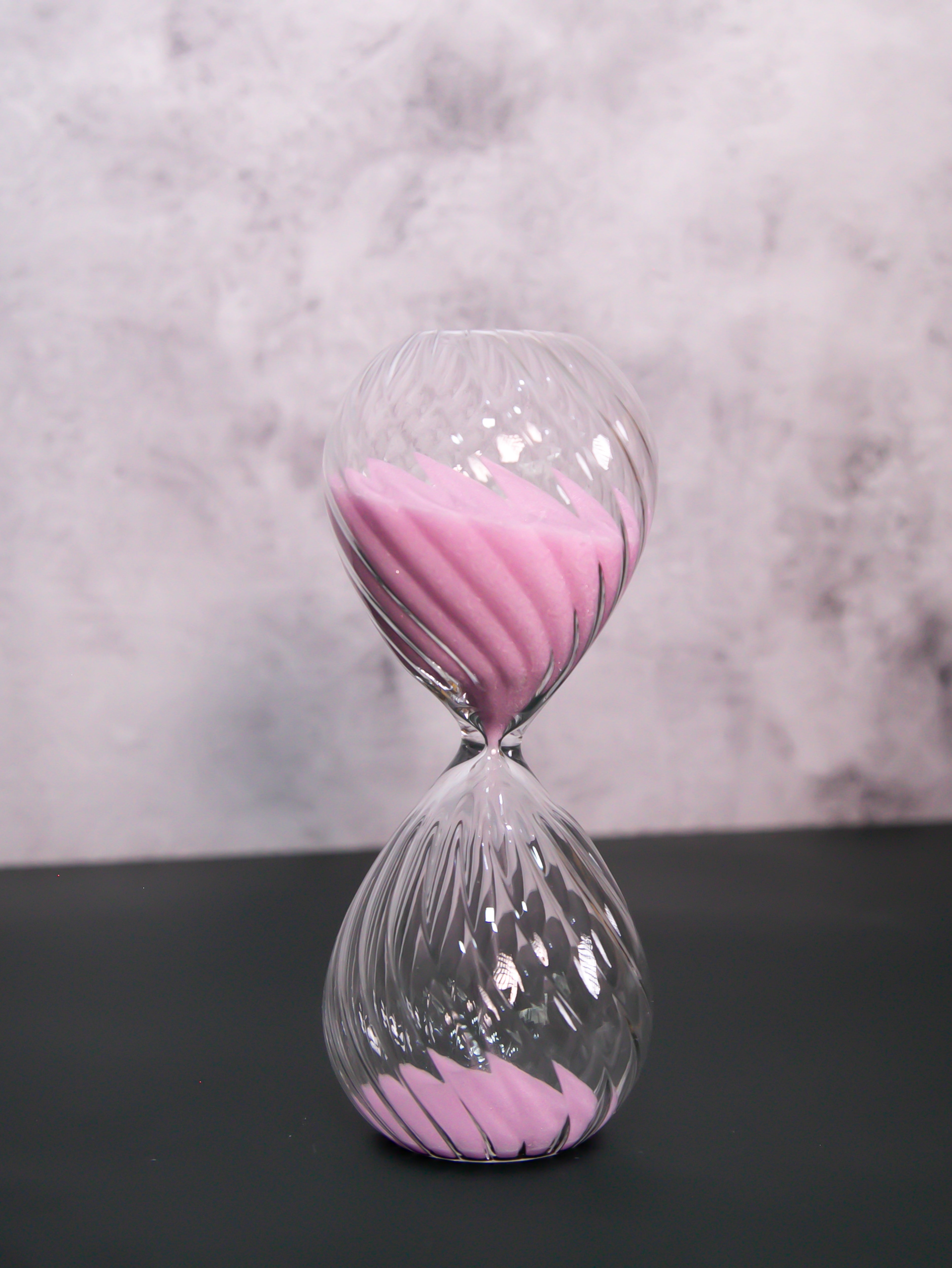 Ampulheta de Vidro Rosa Criativa - 5 minutos