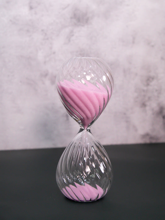 Ampulheta de Vidro Rosa Criativa - 5 minutos