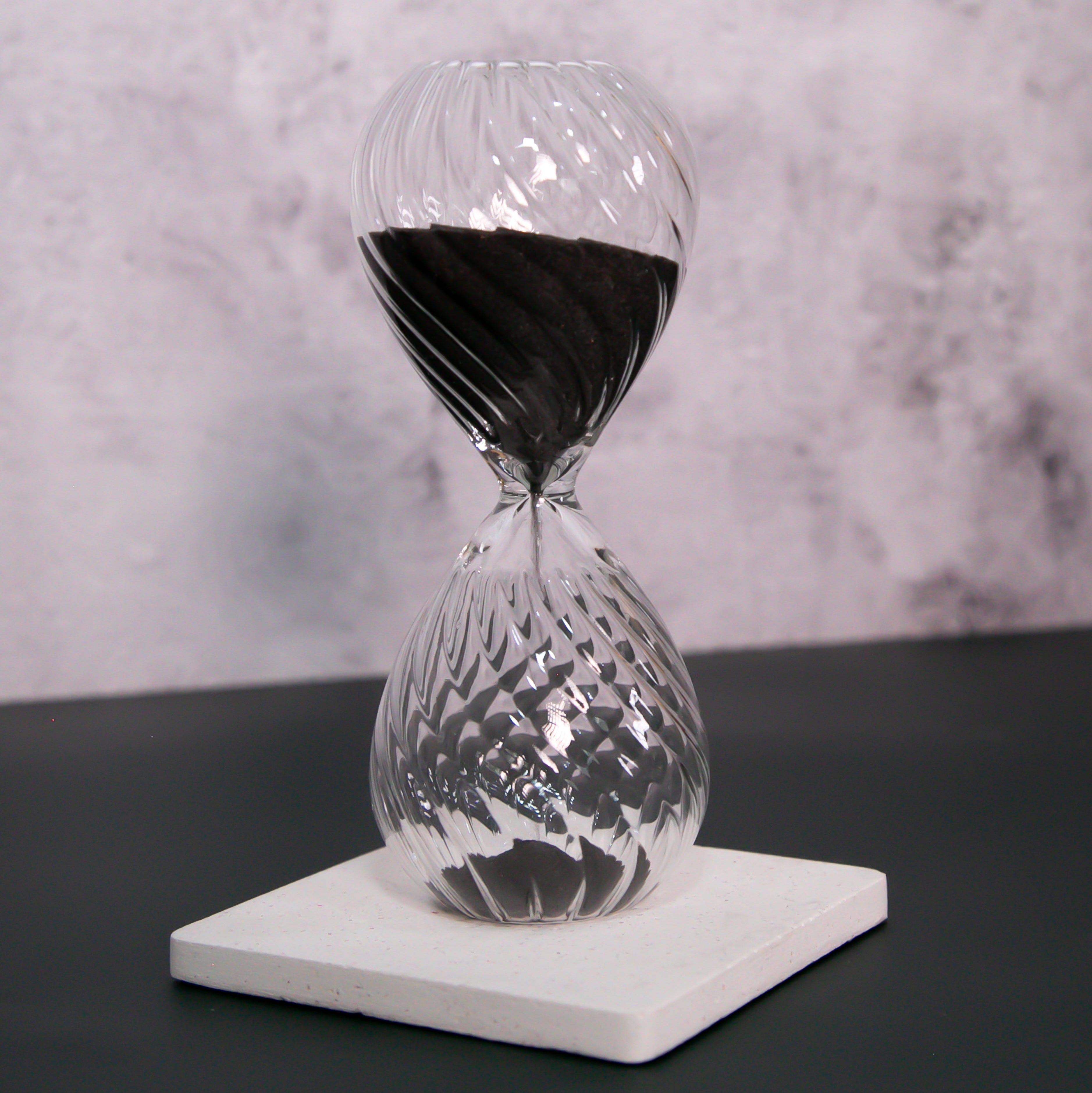Ampulheta de Vidro Preto Criativo - 5 minutos