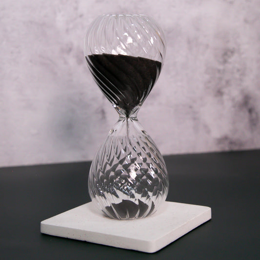 Ampulheta de Vidro Preto Criativo - 5 minutos