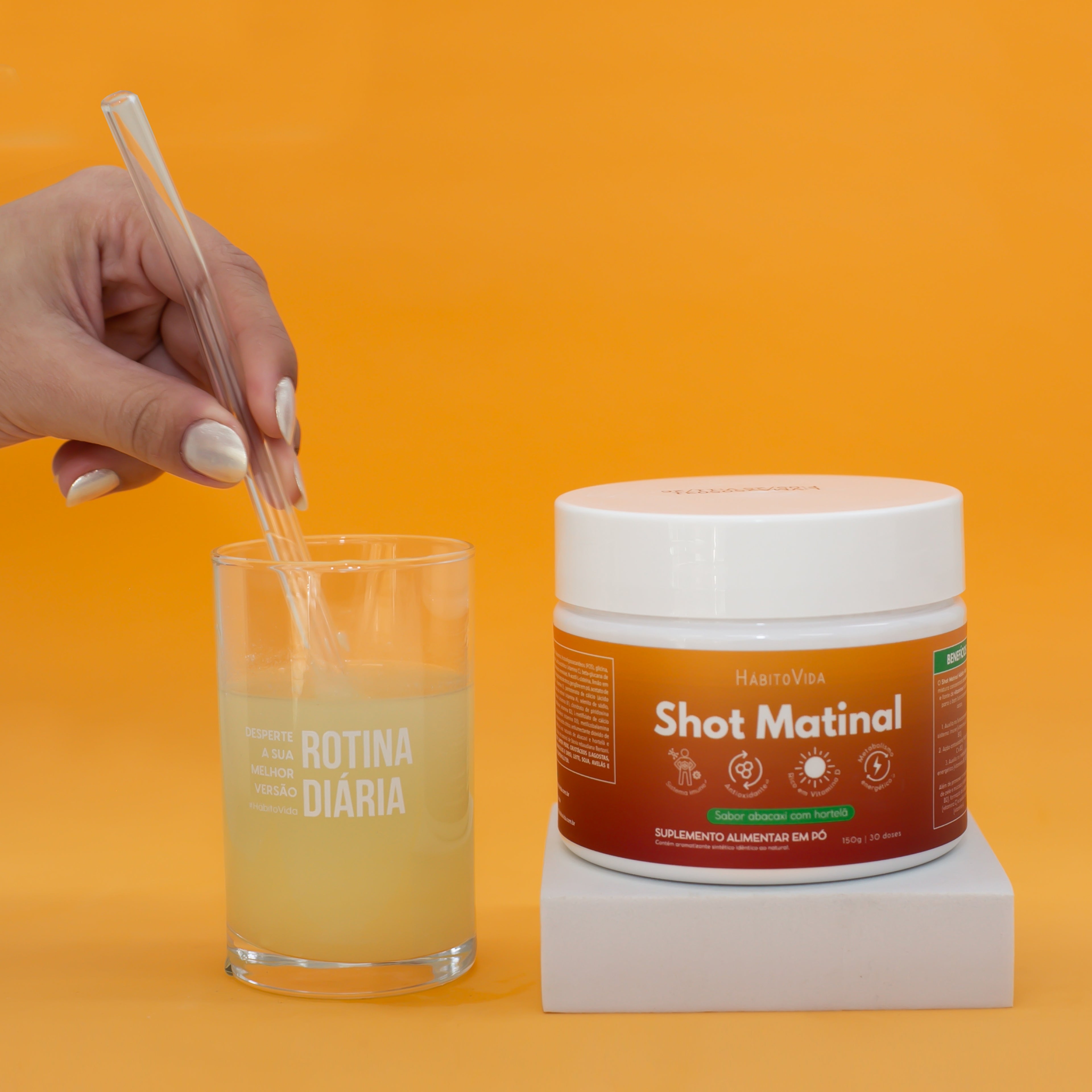 Kit Rotina Matinal  - Combo 2 - Shot Matinal / Copinho para Shot / Raspador de Língua